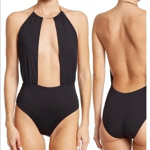 Lady Lux Women's One Piece Swimsuit Black Size Medium